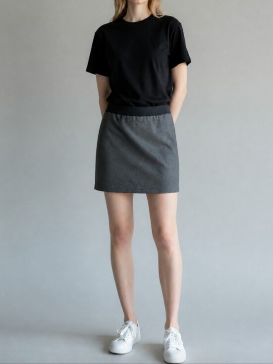 Tahari Dresses & Skirts - Tahari Women's Skirt Gray Pull On Mini Size Meduim Minimalist